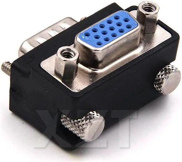 Alt view image 2 of 3 - Adaptador de monitor para pc, laptop e tv, alta qualidade, 10 visual, 90 graus, ângulo reto, vga, svga, macho para vga, 15 pinos, fêmea