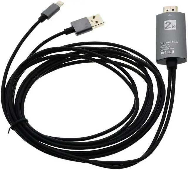 Alt view image 6 of 6 - MHL Cable for iPhone for  to Projector/TV 2M MHL To HDMI Cable 1080P HDTV Cable Adapter For iphone X