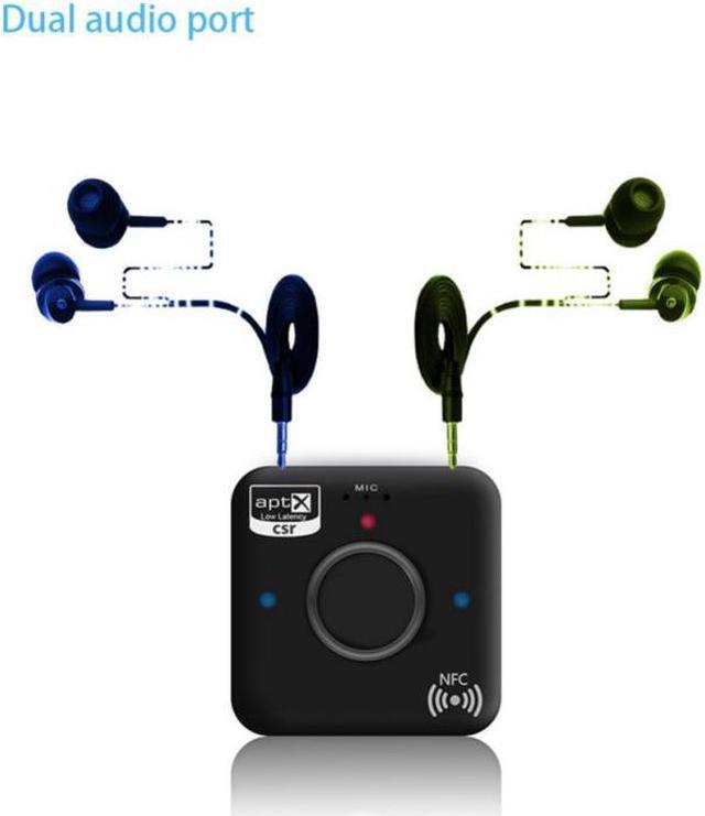 Alt view image 4 of 6 - Wireless Bluetooth Transmitter and Receiver Adapter 4.2 Audio APT-X NFC CVC6.0 Built-in Microphone AUX Out for Smartphone PC TV