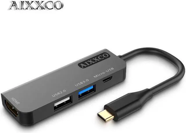 Main image of AIXXCO USB C HUB USB-C to 3.0 HUB HDMI Thunderbolt 3 Adapter for MacBook Samsung Galaxy S9 Huawei P20 Mate 20 Pro Type C USB HUB BYKfgbl