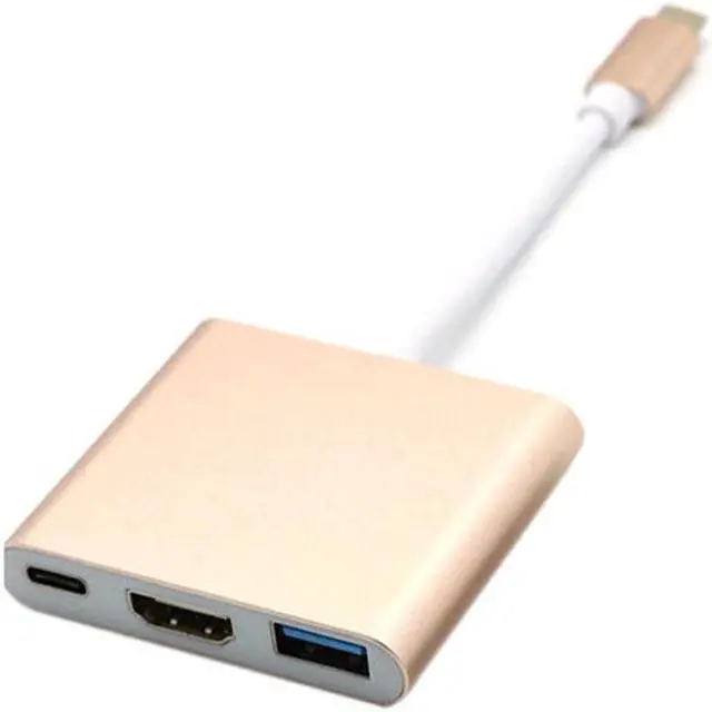 Alt view image 4 of 6 - USB 3.1 Type C Thunderbolt 3 TO HDMI USB 3.0 multi-port Adapter Dongle Dock Cable for  Macbook Pro Mouse Keyboard TV Phone