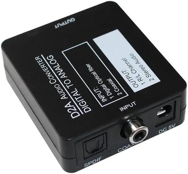 Alt view image 3 of 6 - Digital to Analog Audio Converter Amplifier Decoder Optical Fiber Coaxial Signal to Analog Stereo Audio Adapter 3.5MM Jack 2*RC