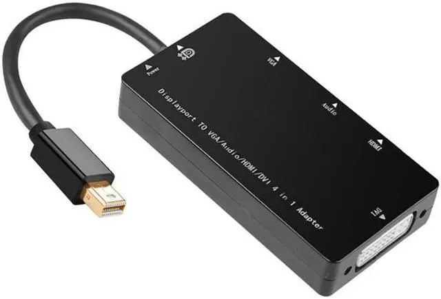 Alt view image 3 of 6 - Hot 4 In 1 Mini DP To HDMI VGA DVI Audio Adapter Cable DisplayPort Thunderbolt Converter Power For Macbook Air iMac Surface Pro