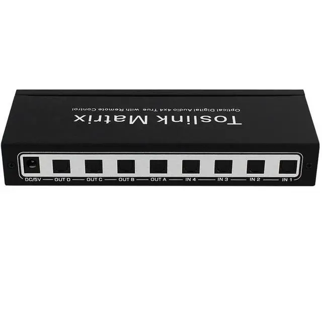 Alt view image 4 of 6 - Toslink Matrix 4x4 Switch Switcher Splitter SPDIF /TOSLINK Digital Optical Audio 4x4True Matrix Switcher Selector Remote Control