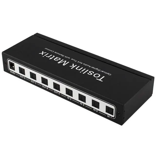 Alt view image 2 of 6 - Toslink Matrix 4x4 Switch Switcher Splitter SPDIF /TOSLINK Digital Optical Audio 4x4True Matrix Switcher Selector Remote Control
