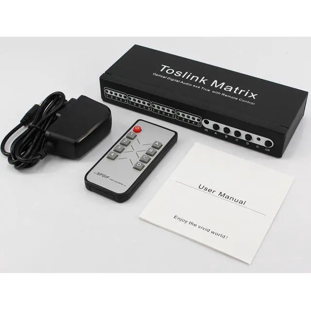 Alt view image 5 of 6 - Toslink Matrix 4x4 Switch Switcher Splitter SPDIF /TOSLINK Digital Optical Audio 4x4True Matrix Switcher Selector Remote Control