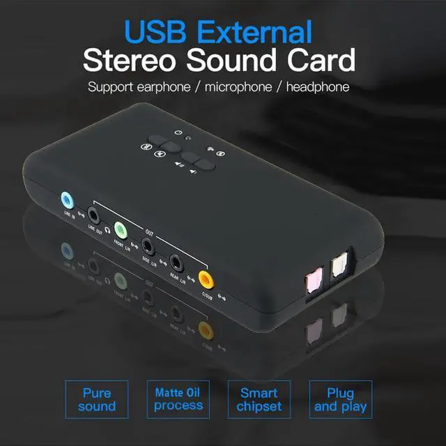 Alt view image 2 of 6 - USB2.0 sound card add on cards Cmi-6206 Chipset USB 7.1 Sound Card with SPDIF & USB Extension Cable remote wake-up support