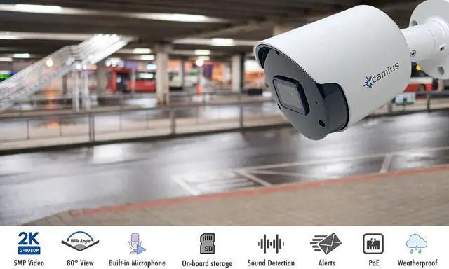 Alt view image 4 of 7 - Camius 2K 8 PoE Outdoor Home Security Cameras with 8CH NVR Security Camera System, 3TB HDD, 8 Bullet Surveillance Cameras, Surveillance Camera with Audio, 100ft Night Vision Camera Upgraded 8P8B5R3T