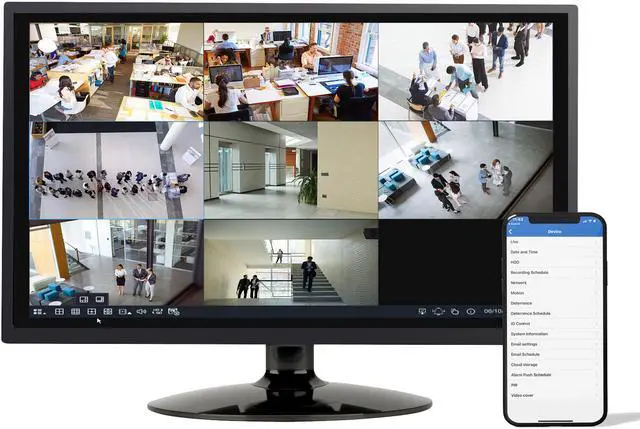 Alt view image 7 of 7 - Camius UltraHD 4K PoE 8CH NVR System with Hard Drive 4TB, 4 5MP 2K Dome and Bullet Security Cameras with Audio Monitoring, Recording, 100ft Night Vision, Motion, Sound Detection
