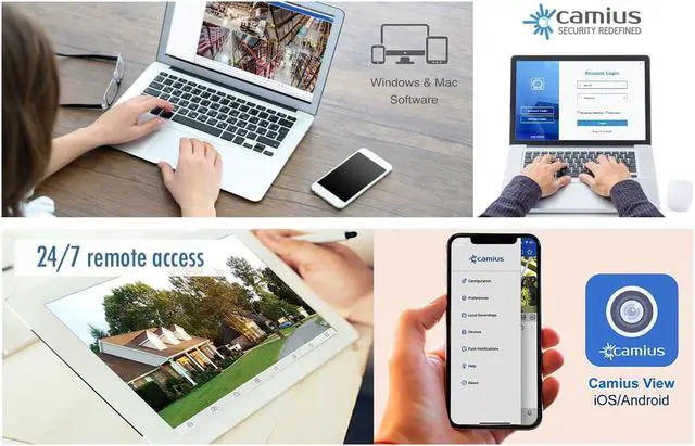 Alt view image 7 of 7 - Camius 4K 8 Channel DVR Kit with hard drive 3TB, 2 pcs 4K Analog BNC security cameras, HDMI, Spot-out, PC, Mac, Phone remote access (expandable to 8 analog + 4IP cameras)