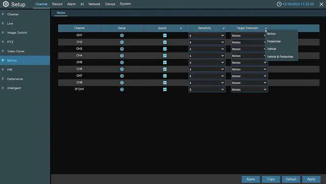 Alt view image 6 of 7 - Camius 4K 12 Channel Hybrid Security DVR with 4TB Hard Drive for 8CH Analog BNC CVBS, AHD, CVI, TVI + 4CH  IP, HDMI, VGA, Spot monitor out, Motion, Sound, AI Detection (Only DVR, Without Cameras)