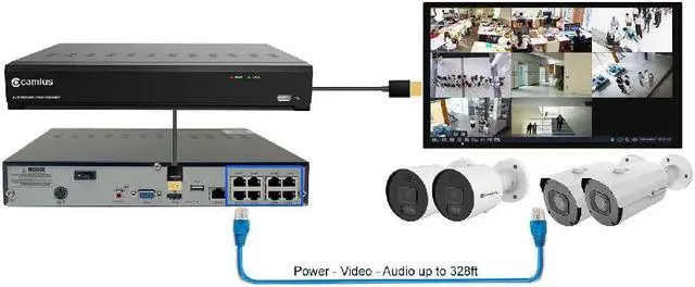 Alt view image 2 of 7 - Camius 4K PoE 8 Channel NVR recorder for Camius IP cameras, max. 10TB capacity, PC, Mac NVR software, Web Viewer, Mobile App I 4TB HDD (without cameras)