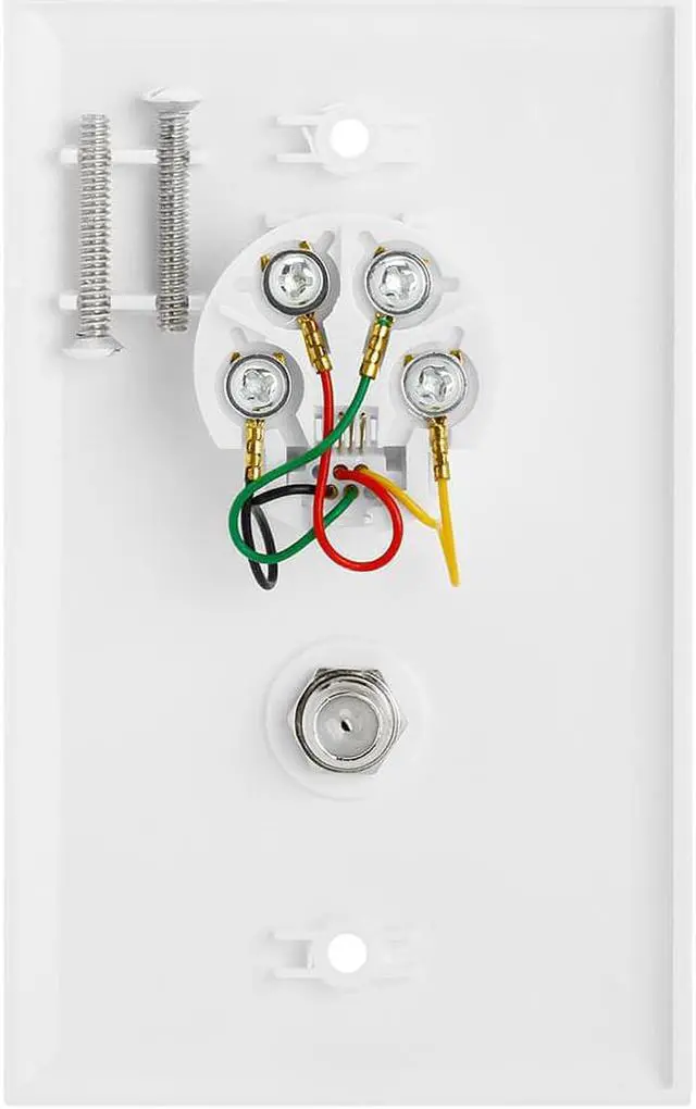 Alt view image 2 of 7 - Cmple - Modular Phone & Coaxial Wall Plate