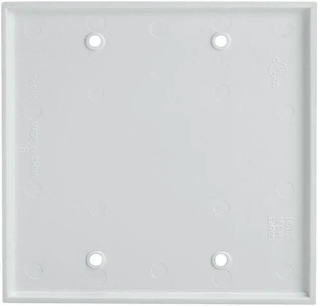 Alt view image 6 of 6 - Cmple - 2 Gang Blank Wall Plate, Standard Size, Polycarbonate Thermoplastic Panel GFCI Wall Plate with Screws - White