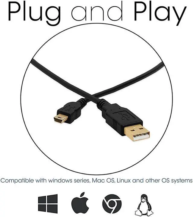 Alt view image 4 of 5 - Cmple - [20 PACK] 1.5 Feet USB A to Mini B Cable Mini USB 2.0 Data Transfer Charge Cord for GPS Navigator, Dash Cam, Dashcam, Smartphone, Tablet, DVR Camera, Camcorder, Portable Game Consoles