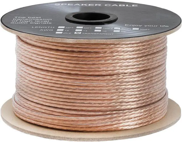 Alt view image 3 of 4 - Cmple - 2 Conductor 14AWG Speaker Wire for Home Theater System, Amplifier, Car Audio Speaker Cable - 50 Feet, Clear