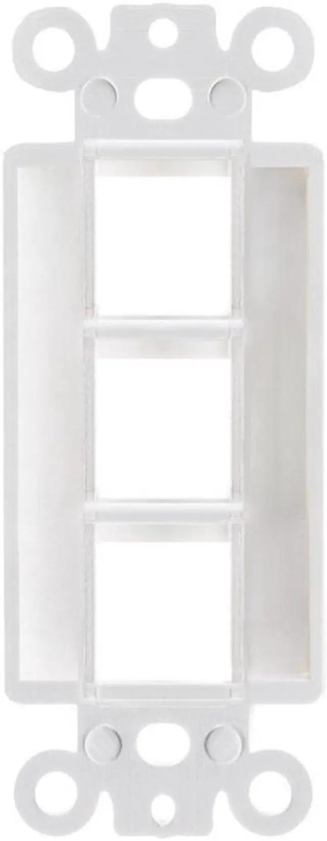 Alt view image 2 of 3 - Cmple - 3 Port Decora Wall Plate 1-Gang Keystone Decora Insert, Jack Single Gang Decora Wall Plate