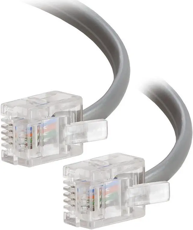Alt view image 3 of 3 - Cmple - Telephone Cord 7ft Phone Cord for Landline Male to Male 6P4C RJ11 Cable for 2 Lines Home Phone, Fax, DSL Modem, Router, Printer - Gray