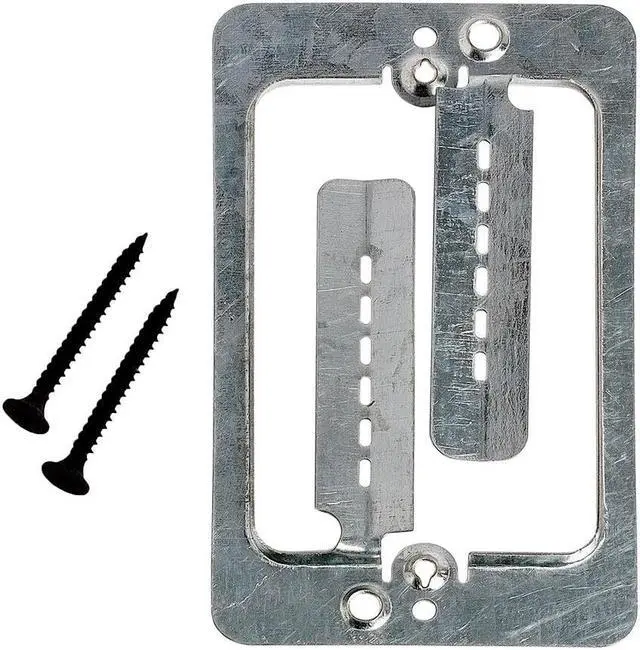 Alt view image 2 of 3 - Cmple - Drywall Bracket Single-Gang Standard Wall Plate - Includes Drywall Screws  Metal