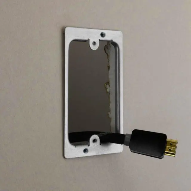 Alt view image 3 of 3 - Cmple - Drywall Bracket Single-Gang Standard Wall Plate - Includes Drywall Screws  Metal