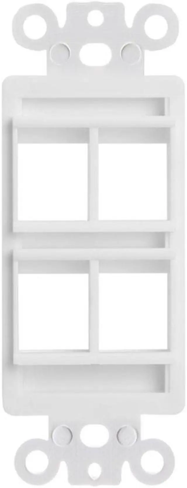 Alt view image 2 of 3 - CMPLE – 4 Port Decora Wall Plate 1-Gang Keystone Decora Insert, Jack Single Gang Decora Wall Plate