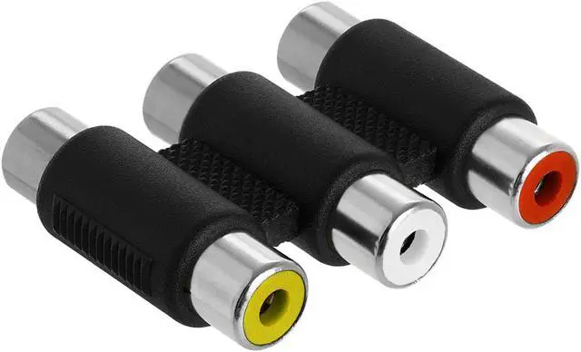 Main image of Cmple - 3-RCA Jacks to 3-RCA Jacks Coupler White/Red/Yellow