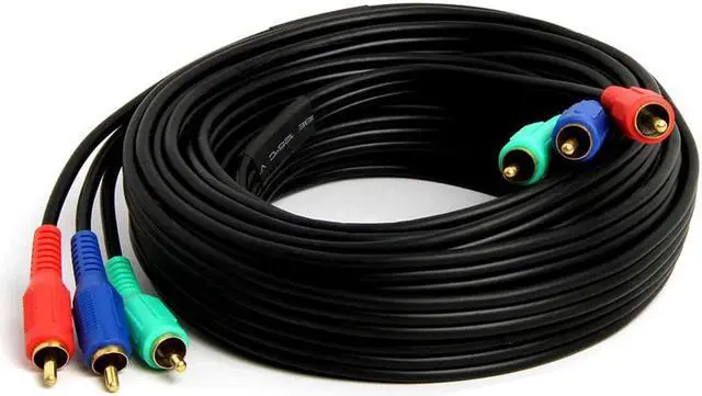 Alt view image 2 of 2 - Cmple - 3-RCA Male to 3RCA Male RGB Component Video Cable For HDTV - 25 Feet
