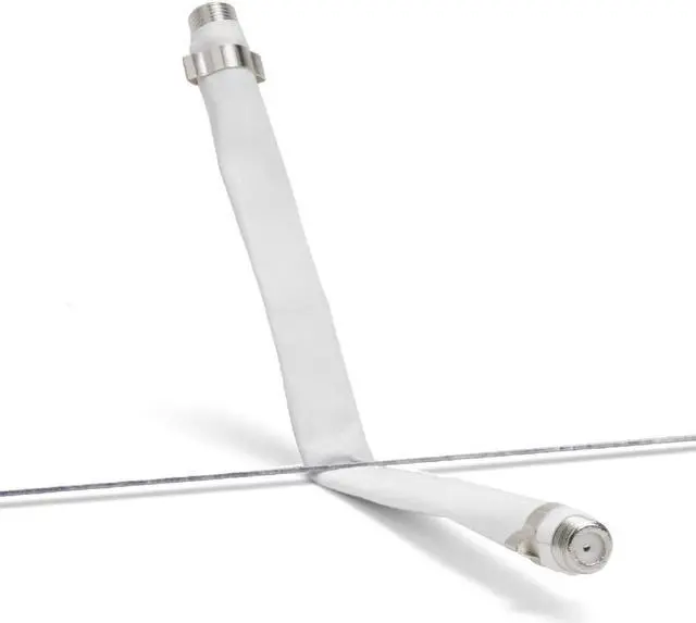 Alt view image 2 of 2 - Cmple - Flat F-to-F Type Coaxial Jumper, 8"