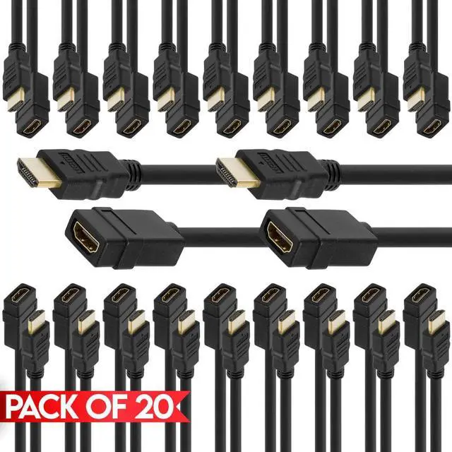 Main image of Cmple - [20 PACK] 1.5 Feet HDMI Extension Cable, HDMI F to M Cord, 4K HDMI Cable Extender for TV, HDTV, Projector, Monitor, Personal Computer, DVD Player, AV Receiver, Gaming Consoles