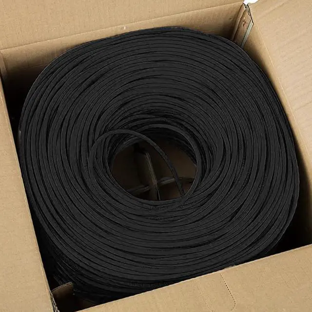 Alt view image 5 of 6 - Cmple - Cat6 Cable 1000ft Bulk Lan Ethernet Cat 6 Wire Network UTP 23AWG CMR Riser 10 Gbps 550 MHz Pull Box 1000 Feet, Black