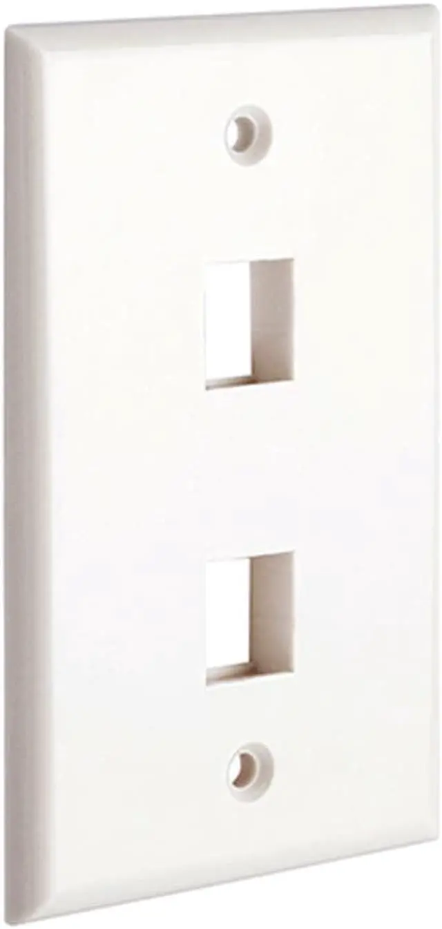 Main image of Cmple - 2 Port Keystone Wall Plate Single-Gang Wall Plate with Standard Size Ethernet Wall Plate Keystone Jack Insert - White
