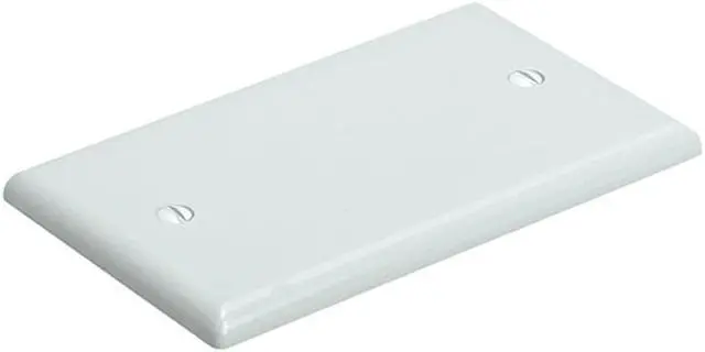 Alt view image 2 of 2 - Cmple - 1 Gang Blank Wall Plate, Standard Size, Polycarbonate Thermoplastic Panel GFCI Wall Plate with Screws - White