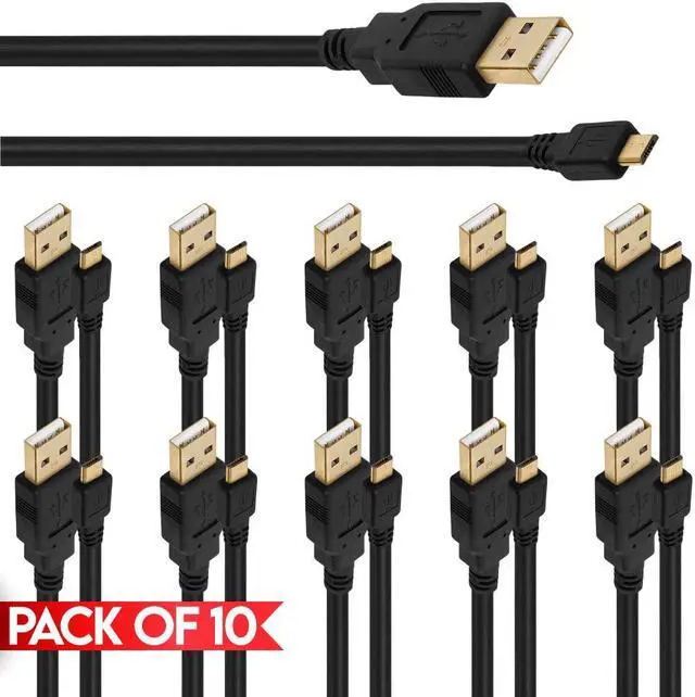 Main image of Cmple - [10 PACK] 1.5 FT Micro USB Cable Type A Male to Micro-B Male Cord USB 2.0 Fast Charging/Data Transfer Cable for Smartphones, Tablets, MP3 Players, Bluetooth Speakers,  Headphones