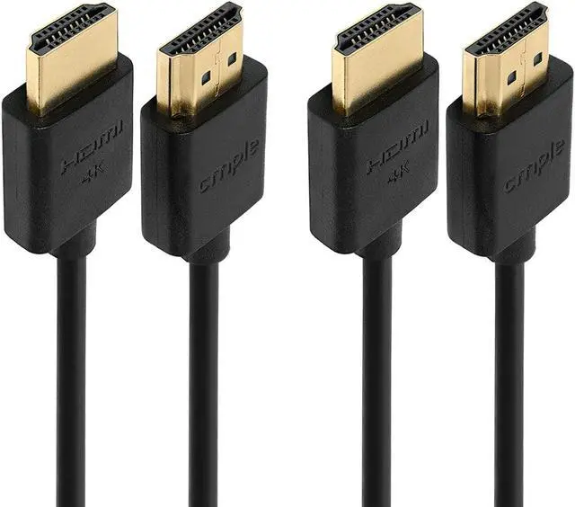 Main image of Cmple - 2 Pack High Speed HDMI Cable 1.5 ft 4k@60Hz Ultra Thin HDMI 2.0 Cable 4k HDMI Cable, ARC, 3D, 4k HDMI Cord - Flexible