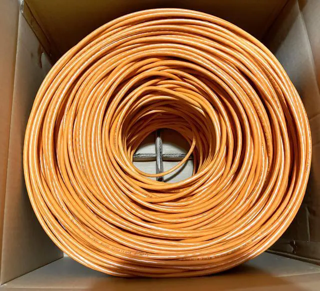 Alt view image 5 of 6 - Cmple - Cat6 Cable 1000ft Bulk Lan Ethernet Cat 6 Wire Network UTP 23AWG CMR Riser 10 Gbps 550 MHz Pull Box 1000 Feet, Orange