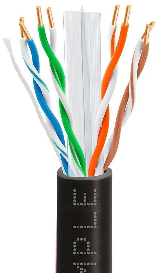 Alt view image 2 of 7 - Cmple - Cat6 Plenum Ethernet Cable 1000ft, Cat 6 Cable (CMP) 550MHz Unshielded Twisted Pair (UTP) 10 Gigabit Solid Network Cable,  Bulk Ethernet Cable - Black