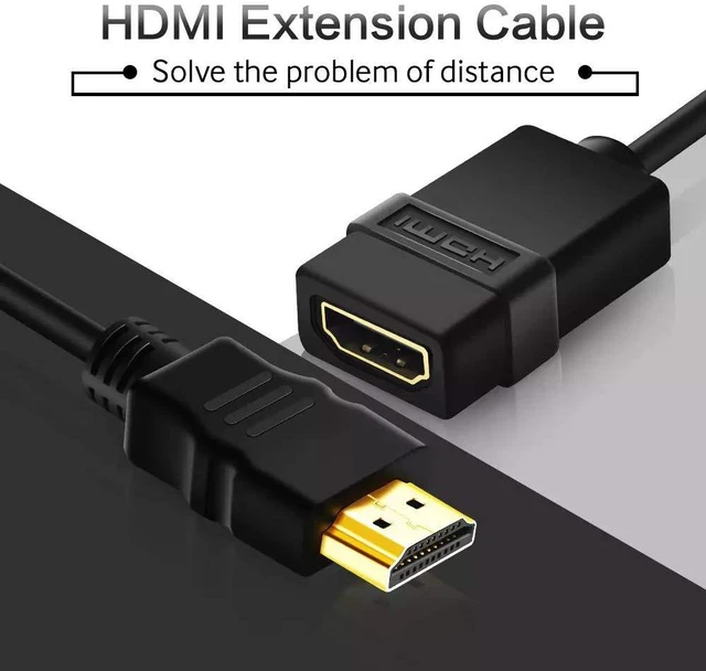 Alt view image 4 of 7 - Cmple - HDMI Extension Cable 3 ft Male to Female HDMI Adapter Cord 4K@60Hz 2150p 1080p 3D HDMI Extender Compatible with PS5, Nintendo Switch, Xbox Series X, Roku TV