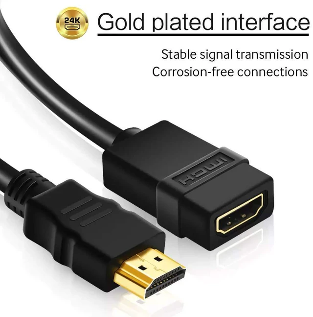 Alt view image 7 of 7 - Cmple - HDMI Extension Cable 3 ft Male to Female HDMI Adapter Cord 4K@60Hz 2150p 1080p 3D HDMI Extender Compatible with PS5, Nintendo Switch, Xbox Series X, Roku TV