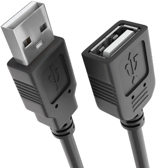 Main image of Cmple - USB Extension Cable 10ft USB 2.0 Cable Male to Female Type A USB Extender for External Hard Drive, Web Cam, HDD, Printer - Black