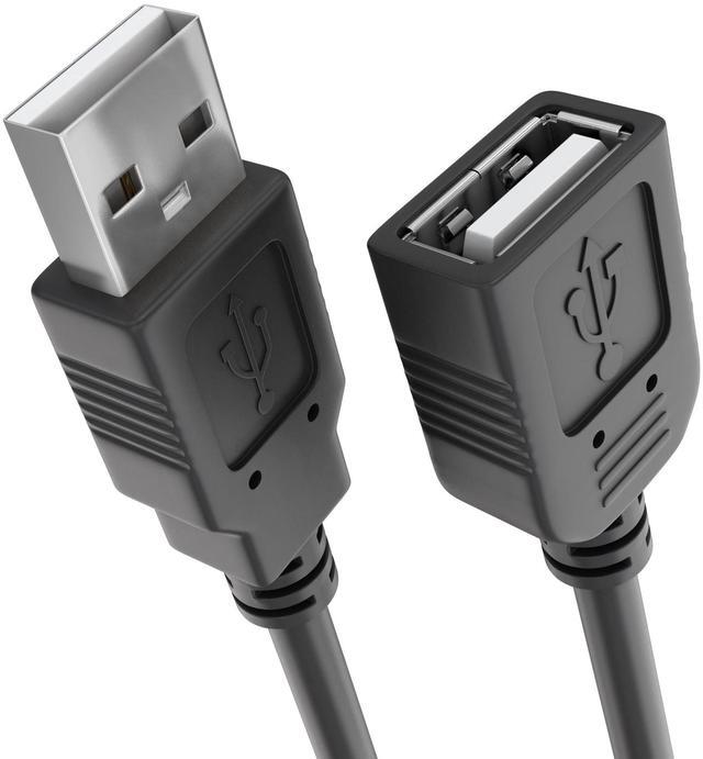 Main image of Cmple - USB Extension Cable 3ft USB 2.0 Cable Male to Female Type A USB Extender for External Hard Drive, Web Cam, HDD, Printer - Black