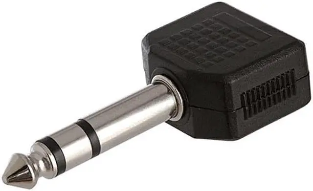 Main image of Cmple - 6.35mm Stereo Plug to 2x3.5mm Mono Jack Adapter
