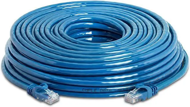 Alt view image 2 of 7 - Cmple Cat6 Ethernet Cable 10Gbps - Computer Networking Cord with Gold-Plated RJ45 Connectors, 550MHz Cat6 Network Ethernet LAN Cable Supports Cat6, Cat5e, Cat5 Standards - 75 Feet Blue