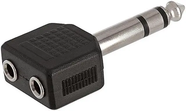 Alt view image 2 of 2 - Cmple - 6.35mm Stereo Plug to 2x3.5mm Mono Jack Adapter