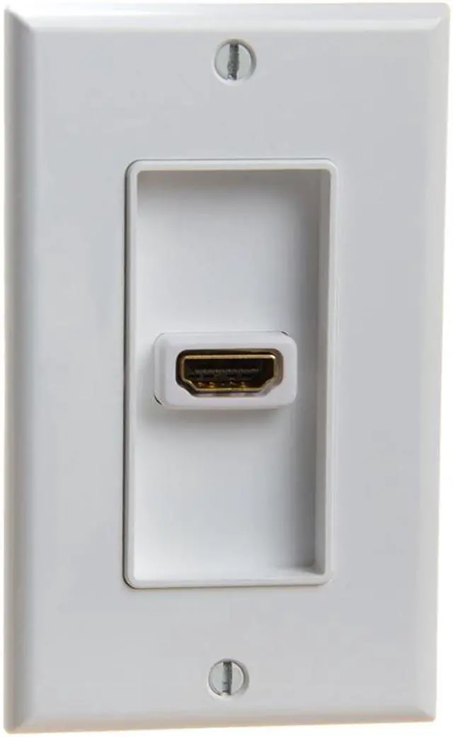 Alt view image 2 of 10 - CMPLE HDMI Wall Plate Single-Gang White Wall Plate 4 Rear Extension Cable,1-Port HDMI Insert 4K UHD, ARC, and Ethernet