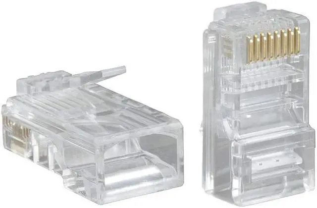 Main image of Cmple - Cat5e Connectors RJ45 Modular Pugs Crimp for Solid and Standard Network Ethernet Cable 8P8C Lan  - 100 Pack