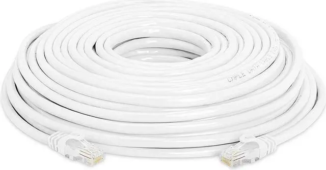 Alt view image 2 of 7 - Cmple Cat6 Ethernet Cable 10Gbps - Computer Networking Cord with Gold-Plated RJ45 Connectors, 550MHz Cat6 Network Ethernet LAN Cable Supports Cat6, Cat5e, Cat5 Standards - 75 Feet White