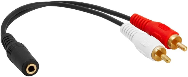 Main image of Cmple - 3.5mm Female Jack to 2 RCA Plugs Audio Stereo Adapter 6 inch