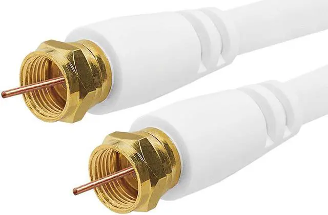Main image of Cmple Digital Coaxial Cable F-Type Male RG6 Coax Digital Audio Video with F Connector Pin Satellite Cord - 75 Feet White