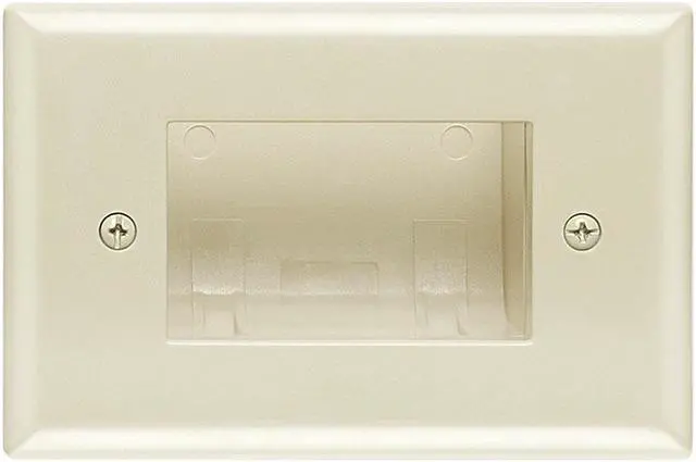 Main image of Cmple - Wall Plate - Recessed Easy Mount Low Voltage, Slim Fit  -  Lite Almond
