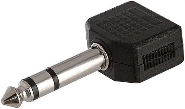 Main image of Cmple - 6.35mm Stereo Plug to 2x3.5mm Stereo Jack Adapter